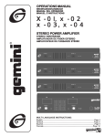 Gemini X-02 Stereo Amplifier User Manual