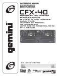 Gemini CFX-40 CD Player User Manual