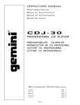 Gemini CDJ-30 CD Player User Manual