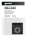 Gemini CDJ-15 CD Player User Manual