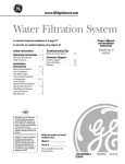 GE GXSV10C Water Dispenser User Manual
