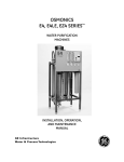 GE E4LE Water System User Manual