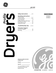 GE DPSR610 Clothes Dryer User Manual