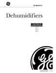 GE AHG40 Dehumidifier User Manual