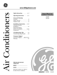 GE AGX08 AGX10 Air Conditioner User Manual