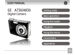 GE A1235SL Digital Camera User Manual