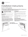 GE 31-31524-1 09-12 GE Dishwasher User Manual