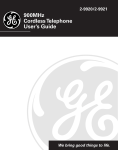 GE 2-9920/21 Cordless Telephone User Manual