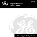 GE 29878 Answering Machine User Manual