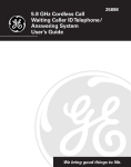 GE 25898A Cordless Telephone User Manual