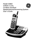 GE 25865 Cordless Telephone User Manual