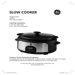 GE 169200 Slow Cooker User Manual