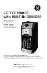 GE 169122 Coffeemaker User Manual