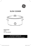 GE 169087 Slow Cooker User Manual
