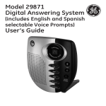 GE 00003287 Answering Machine User Manual