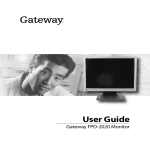 Gateway 2020 Computer Monitor User Manual