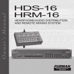 Furman Sound HDS-16 Musical Instrument User Manual