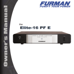 Furman Sound Elite-16 PF E Power Supply User Manual