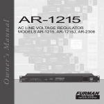 Furman Sound AR-1215 Power Supply User Manual