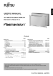 Fujitsu PDS4213W-H Flat Panel Television User Manual