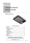Fujioh BUF-04J Ventilation Hood User Manual