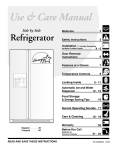 Frigidaire FRS23KR4AW6 Refrigerator User Manual