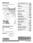 Frigidaire 740 Dishwasher User Manual