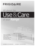 Frigidaire 318205205 Range User Manual