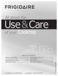 Frigidaire 318203657 Cooktop User Manual