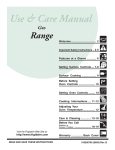 Frigidaire 318200760 Range User Manual