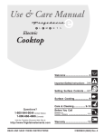 Frigidaire 318200633 Cooktop User Manual