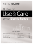 Frigidaire 316902202 Range User Manual