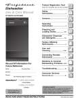 Frigidaire 154811101 Dishwasher User Manual