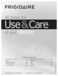 Frigidaire 137502100A11122 Washer User Manual