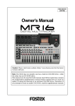 Fostex MR16 Musical Instrument User Manual