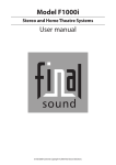 Final Sound F1000i Speaker System User Manual