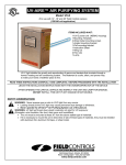 Field Controls UV-E Air Cleaner User Manual