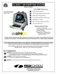 Field Controls UV-500C Air Cleaner User Manual