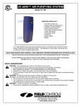 Field Controls UV-18X Air Cleaner User Manual