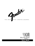 Fender KXR 100 Stereo Amplifier User Manual