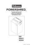 Fellowes 520CC Paper Shredder User Manual