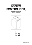 Fellowes 480 CC Paper Shredder User Manual