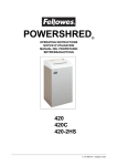 Fellowes 380CC Paper Shredder User Manual