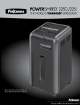 Fellowes 225CI/225I Paper Shredder User Manual