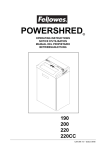 Fellowes 190 Paper Shredder User Manual