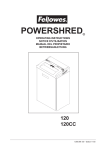 Fellowes 120CC Paper Shredder User Manual