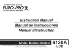 Euro-Pro 6130A LCD Sewing Machine User Manual
