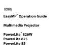 Epson 822p/83c Projector User Manual