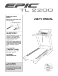 Epic Fitness EPTL22310.0 Treadmill User Manual