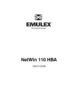 Emulex 110 Network Card User Manual